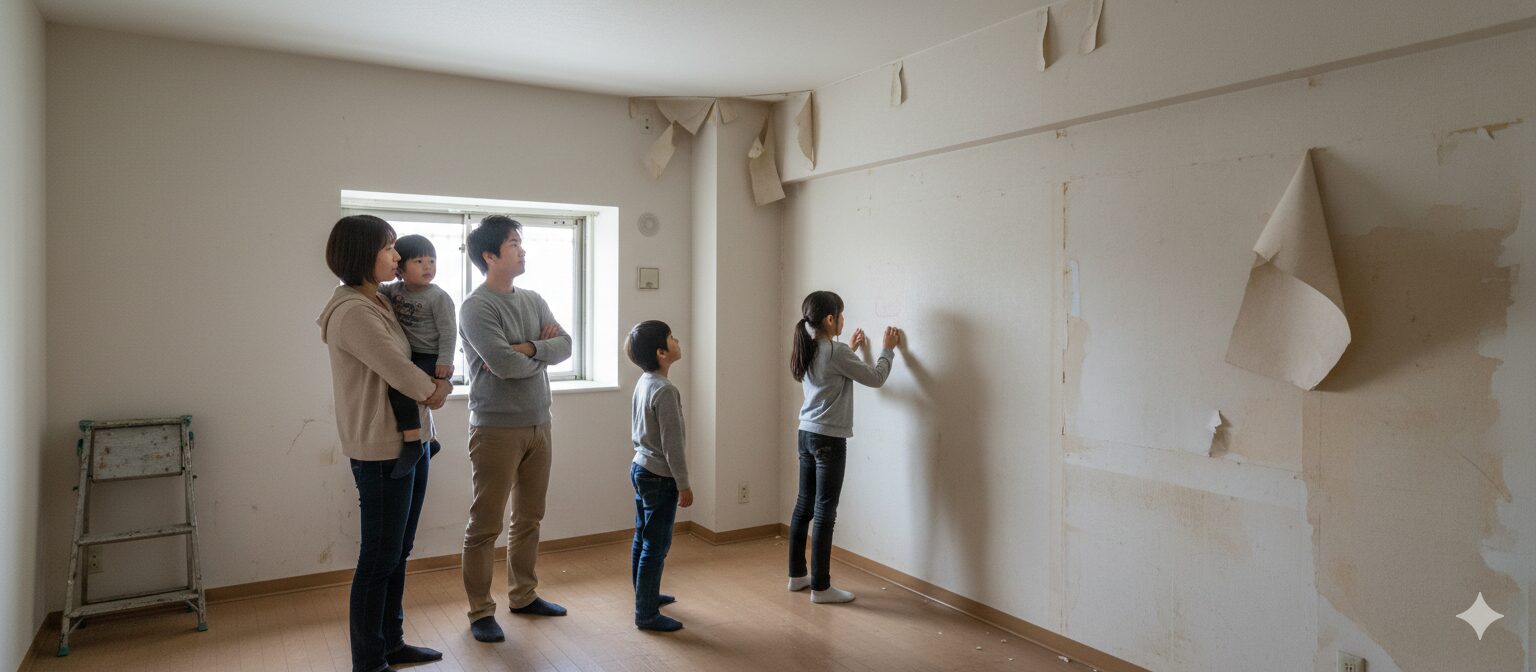 中古マンションを購入して新しく壁紙をきれいにする事例