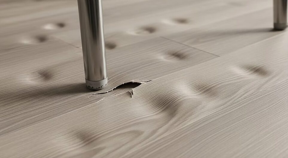 クッションフロアの上から塩ビタイル施工事例